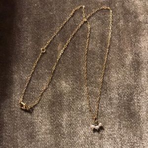 Delicate Gold Toned Necklace with Pearl Accents